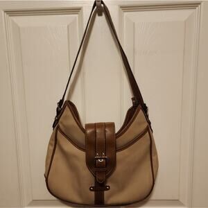 Etienne Aigner linen canvas medium purse handbag